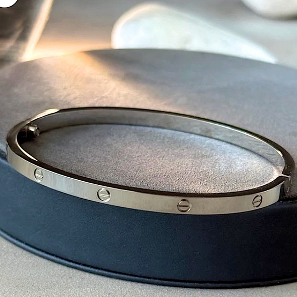 Love Screwdriver Platinum Silver Thin Version Bangle Bracelet No Stones - Picture 6 of 7